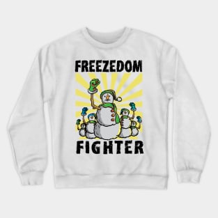 Vintage Snowman Freezedom Fighter Pun Resist Revolution Crewneck Sweatshirt